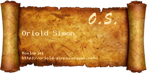 Oriold Simon névjegykártya